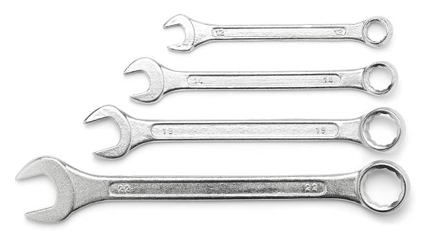 Spanners "Spanners on white. This file is cleaned, retouched and contains" spanner stock pictures, royalty-free photos & images