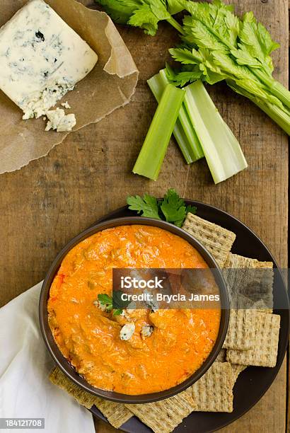 Buffalo Chicken Wing Dip From Above Stock Photo - Download Image Now - Dipping Sauce, Buffalo Chicken Wings, Directly Above