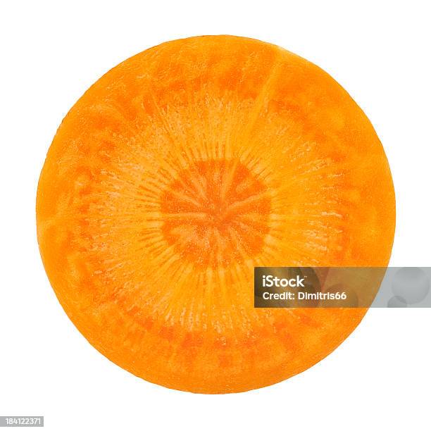 Carrot Portion On White Stock Photo - Download Image Now - Carrot, Slice of Food, Cross Section