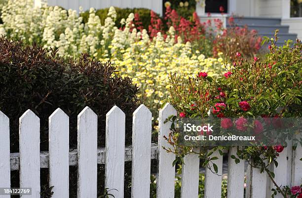 앞마당 발착장 정원 0명에 대한 스톡 사진 및 기타 이미지 - 0명, 꽃-식물, 말뚝 울타리