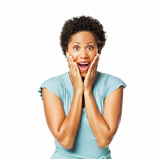 istock Attractive Woman Expressing Surprise - Isolated 184123030