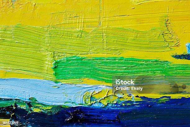 Foto de Fundo Abstrato Arte Pintada De Amarelo e mais fotos de stock de Abstrato - Abstrato, Action Painting, Amarelo