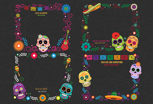 Dia de los muertos, Day of the Dead, Banner template with copy space for designer. Day of the Dead Referring to the traditional Mexican tradition of remembering the deceased. website, poster, banner