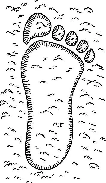 Vector illustration of Footprint Drawing