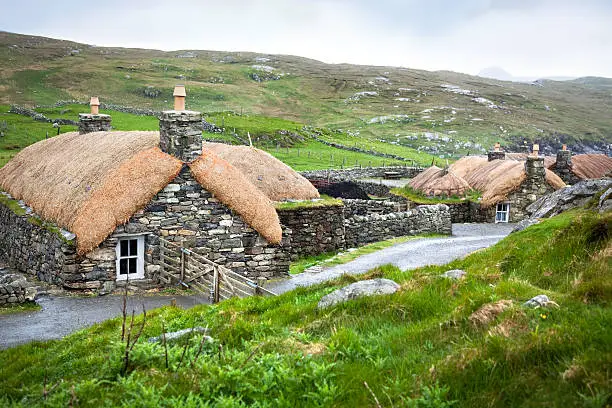 Beautiful blackhouses at Gearrannan on the Isle of Lewis.  These are traditional crofting houses dating from the late 19th century.Other photos taken in the Outer Hebrides: