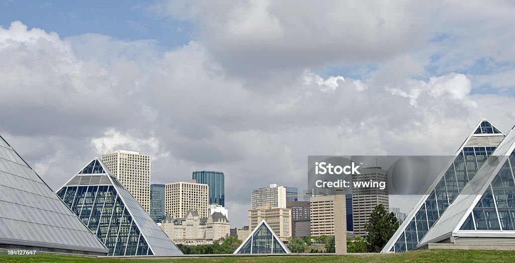 Skyline von Edmonton und Conservatory - Lizenzfrei Außenaufnahme von Gebäuden Stock-Foto