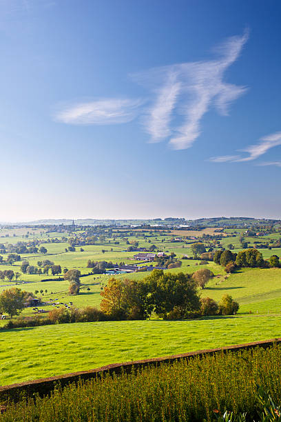 East Belgian Landscape Green hill landscape in the east of Belgium (province Liege) near Aubel. liege belgium stock pictures, royalty-free photos & images