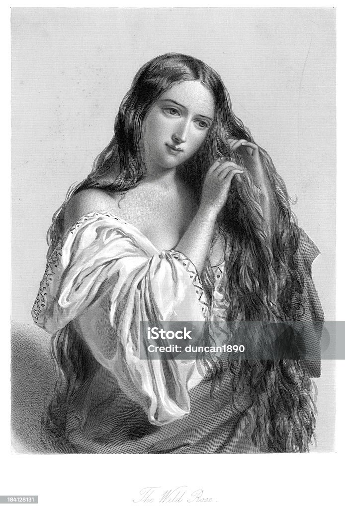 Jovem mulher vitoriana-o Wild Rose - Ilustração de Mulheres royalty-free