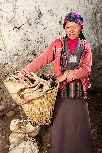 istock Tibetan woman at work. Mustang. Nepal 184128290