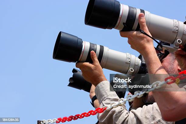 A Closeup Of A Group Of Photographers Stock Photo - Download Image Now - International Cannes Film Festival, Cannes, Photographer