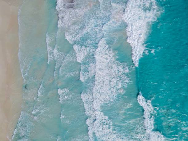 istock The white waves on azure surface of the sea 1841298384