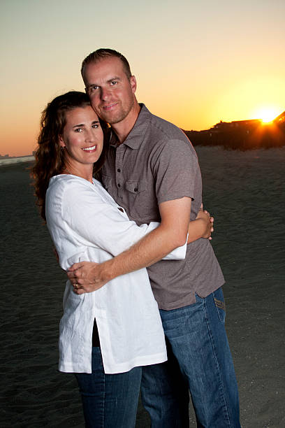 Couple on the Beach stock photo