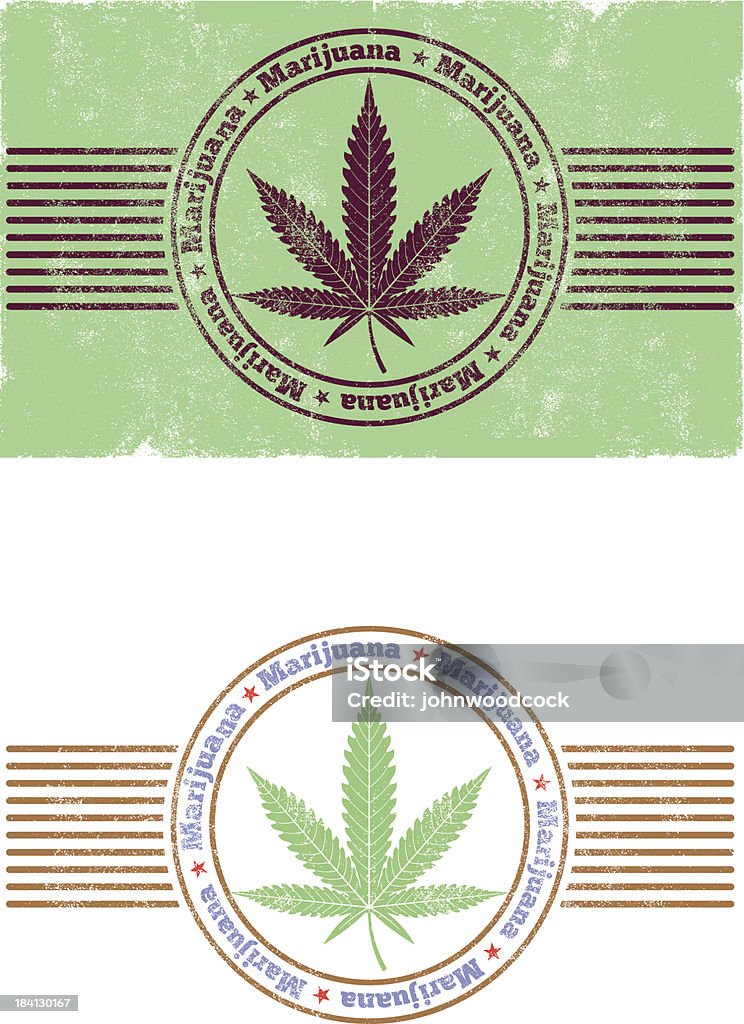 Marijuana pieczęć - Grafika wektorowa royalty-free (Doniczka)