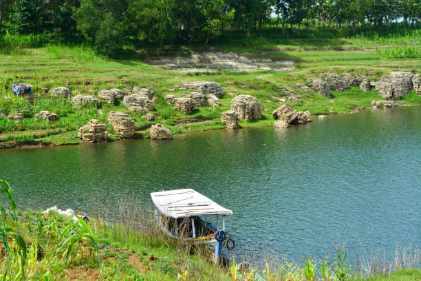 photo of a waterscape in a village in indonesia - falling glacier snow alp ストックフォトと画像