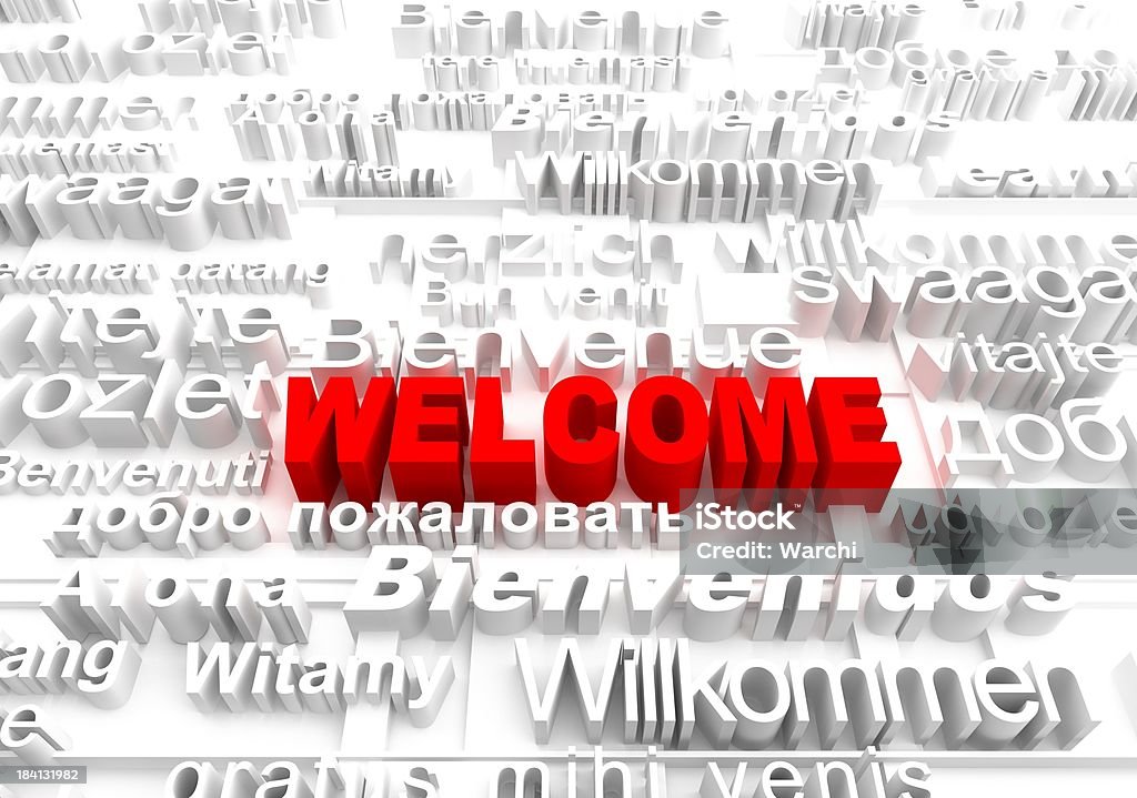 Bem-vindo em diferentes idiomas - Foto de stock de Cumprimentar royalty-free