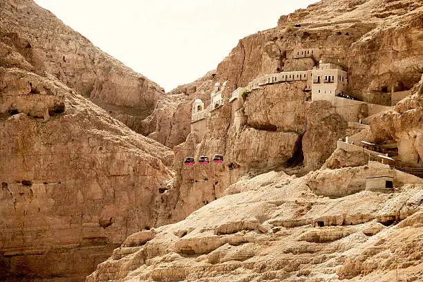 "Mount of Temptation, Israel. The Mount of Temptation is the site where Jesus spent forty days and forty nights fasting and meditating during the temptation of Satan."