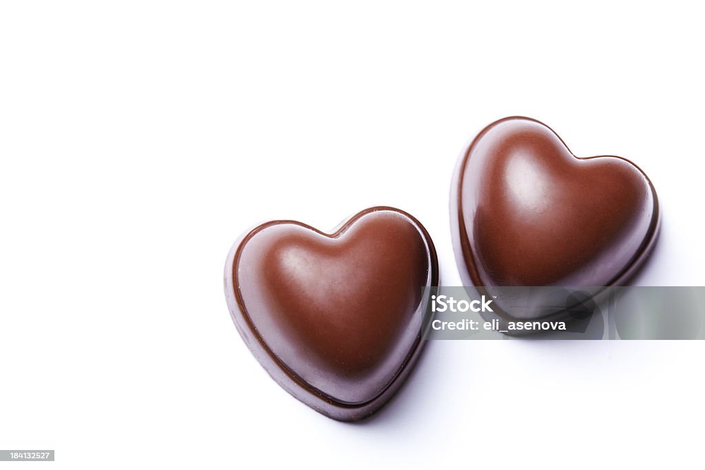 Dos corazones de chocolate - Foto de stock de Chocolate libre de derechos