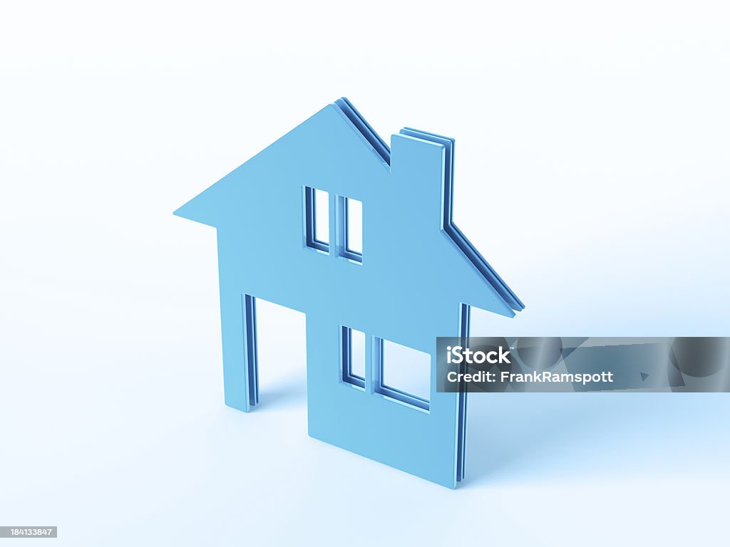 Blue Real Estate House Symbol 3D Render of a blue house symbol. Concept image for Real Estate Services. Very high resolution available!Related images: Abstract Stock Photo