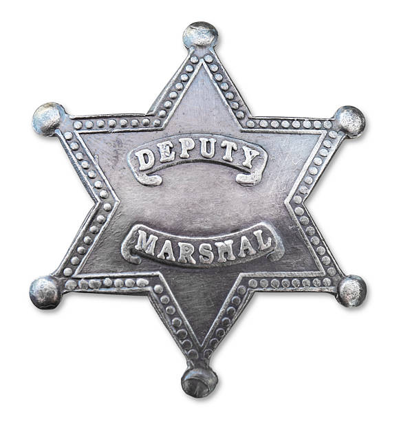 istock Vintage deputy marshal star badge 184134451