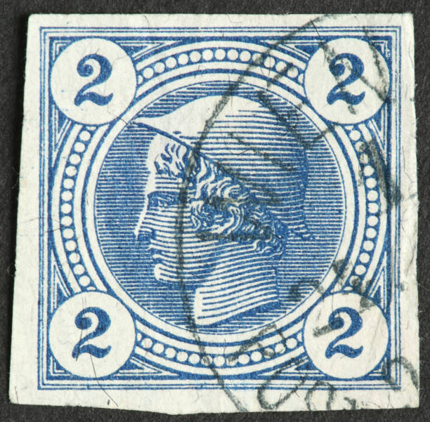 istock helmeted man on very old Austrian imperforate stamp 184134581