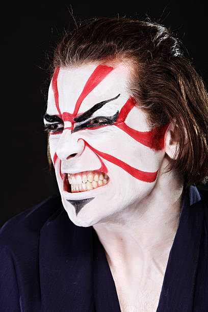 etnia shoot-asiática kabuki - kabuki change asian culture performer imagens e fotografias de stock