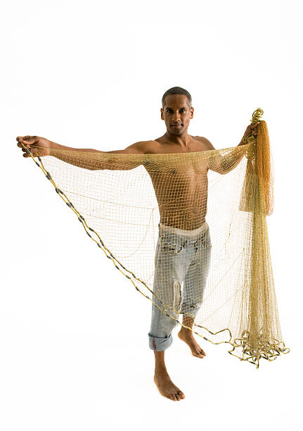 orgullosos de muelle - fishing net commercial fishing net netting isolated fotografías e imágenes de stock