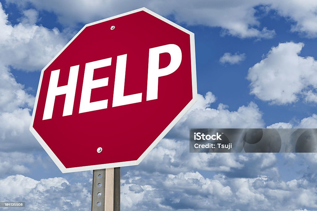 Help sign Help sign against cloudy sky.More sign images: Advice Stock Photo