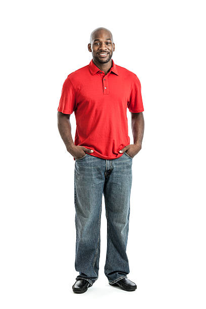 atractivo retrato de hombre negro - polo shirt african ethnicity men african descent fotografías e imágenes de stock