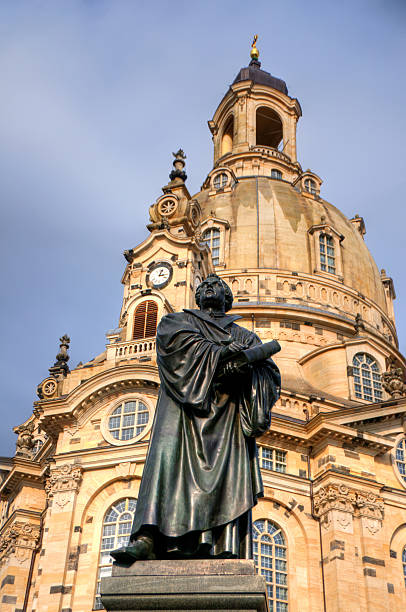 istock Martin Luther statue and Lutheran church in Dresden, Germany 184136579