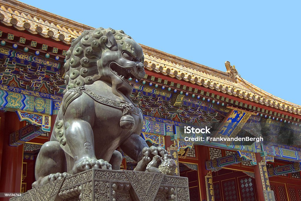 Estatua de león chino - Foto de stock de Animal libre de derechos