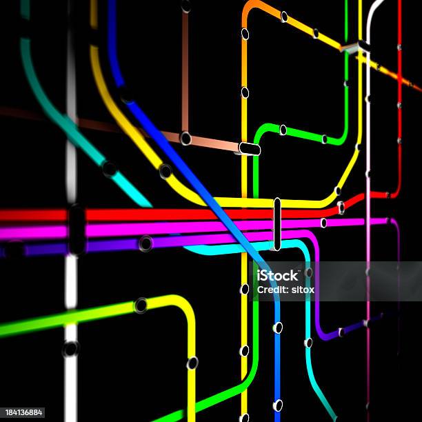 Metro Mapa De Estrada De Ferro - Fotografias de stock e mais imagens de Diagrama - Diagrama, Linha - Objeto manufaturado, Mapa