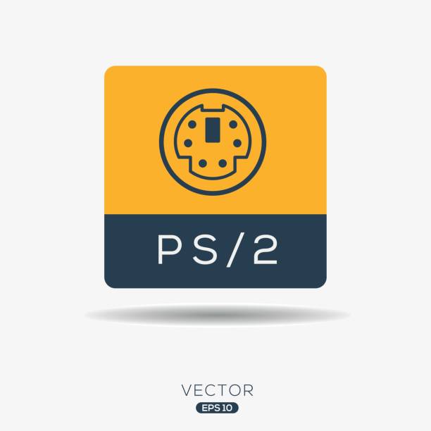 PS_02 port Icon PS_02 port Icon, Vector sign. ps2 ports stock illustrations