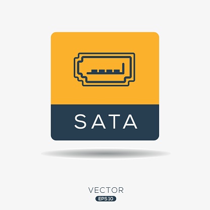 Sata port Icon, Vector sign.