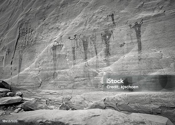 Aussichtspunkt Buckhornwaschung Pictograph Panel In B W Stockfoto und mehr Bilder von Höhlenmalerei