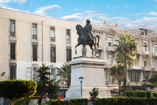 iew of the Mohamed Ali Pasha Statue in Alexandria, Egypt