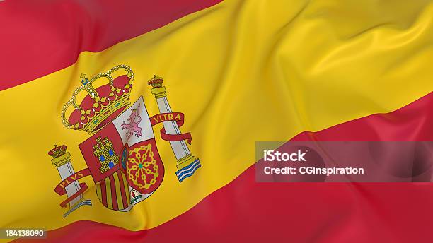 Foto de Majestoso Bandeira Espanhola e mais fotos de stock de Bandeira Espanhola - Bandeira Espanhola, Espanha, Bandeira