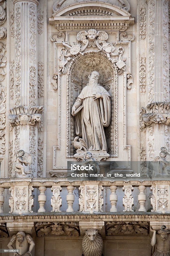 Detalhe Basilica di Santa Croce, Lecce, Itália. - Foto de stock de Lecce royalty-free