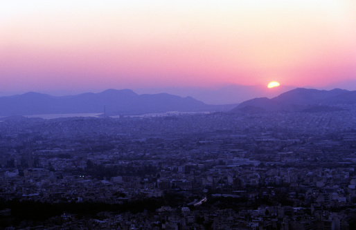 Greece, Athens, sunset.