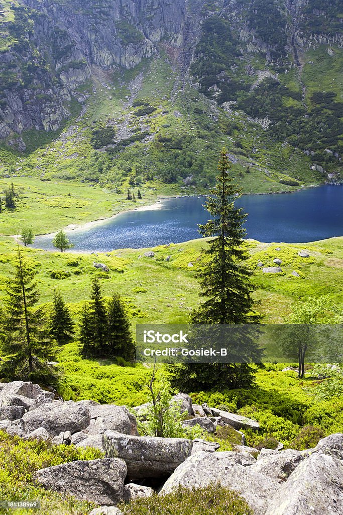 Vista a las montañas - Foto de stock de Lago libre de derechos