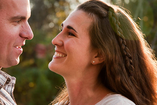 Happy Embracing Couple stock photo