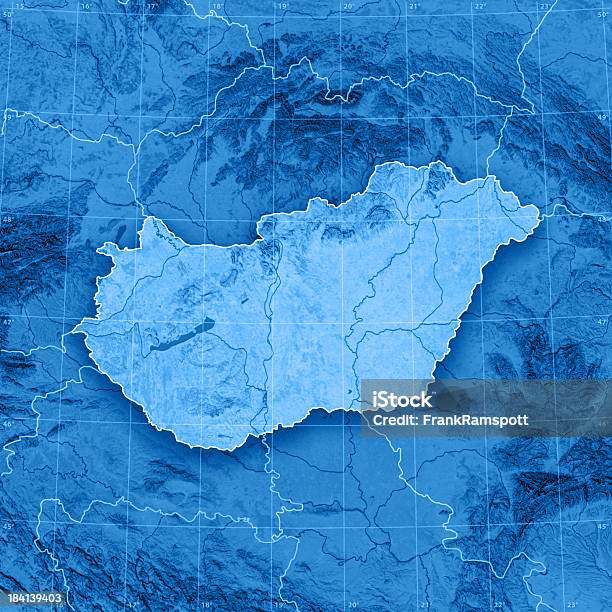 Photo libre de droit de Hongrie Carte Topographique banque d'images et plus d'images libres de droit de Hongrie - Hongrie, Carte, Image satellite