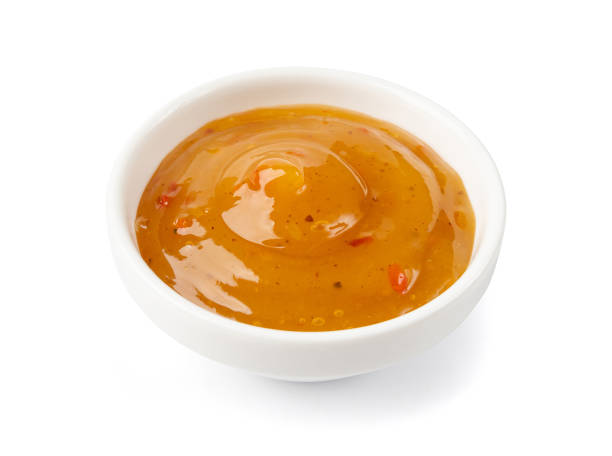 istock Mango Chutney, Sweet Orange Chili Paste, Mango Chilli Sauce on White 1841394172