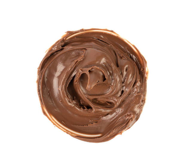istock Chocolate Smear Isolated, Melted Chocolate Texture on White Background, Chocolate Sauce Pattern 1841394178