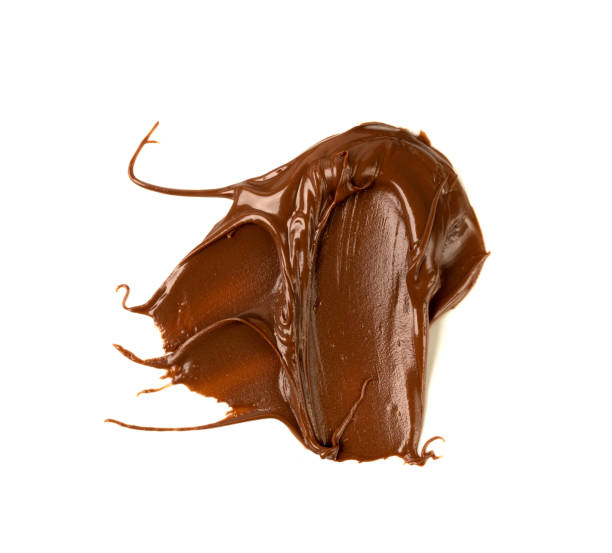 istock Chocolate Smear Isolated, Melted Chocolate Texture on White Background, Chocolate Sauce Pattern 1841394187