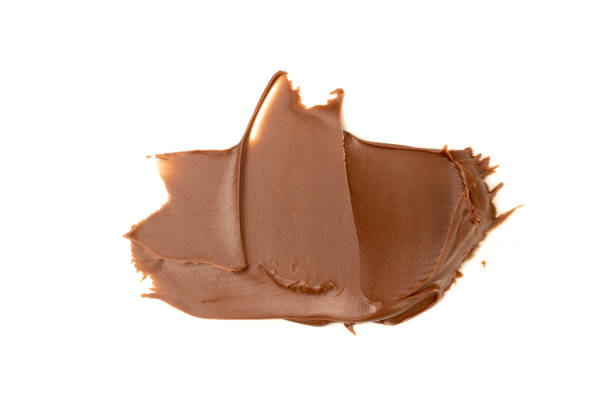 istock Chocolate Smear Isolated, Melted Chocolate Texture on White Background, Chocolate Sauce Pattern 1841394190