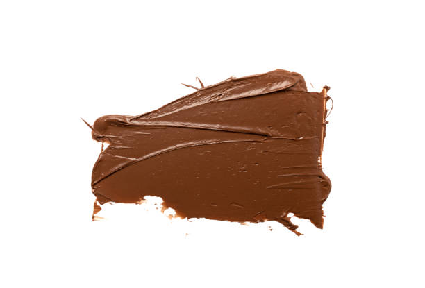 istock Chocolate Smear Isolated, Melted Chocolate Texture on White Background, Chocolate Sauce Pattern 1841394721
