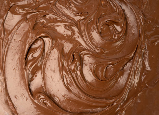 istock Melt Chocolate Texture Background, Chocolate Sauce Pattern, Cocoa Hazelnut Cream, Textured Chocolate 1841394724