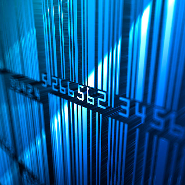 Barcode Background Barcode, EAN-13 style. Shallow depth of field 3d render. traceability stock pictures, royalty-free photos & images