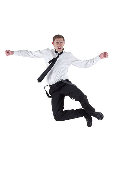 istock Businessman jumping in excitement 184140183