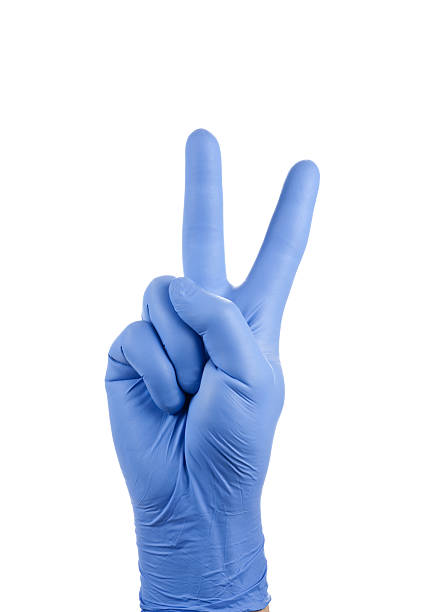 istock Hand in blue glove 184141001